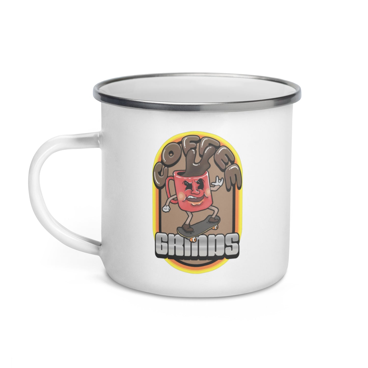 "COFFEE GRINDS" Enamel Mug