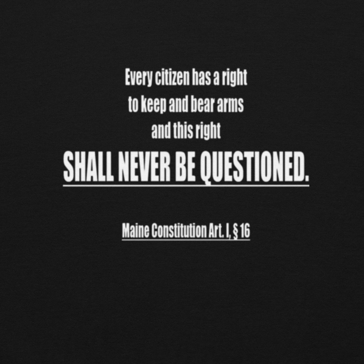 "SHALL NEVER BE QUESTIONED" Unisex Hoodie